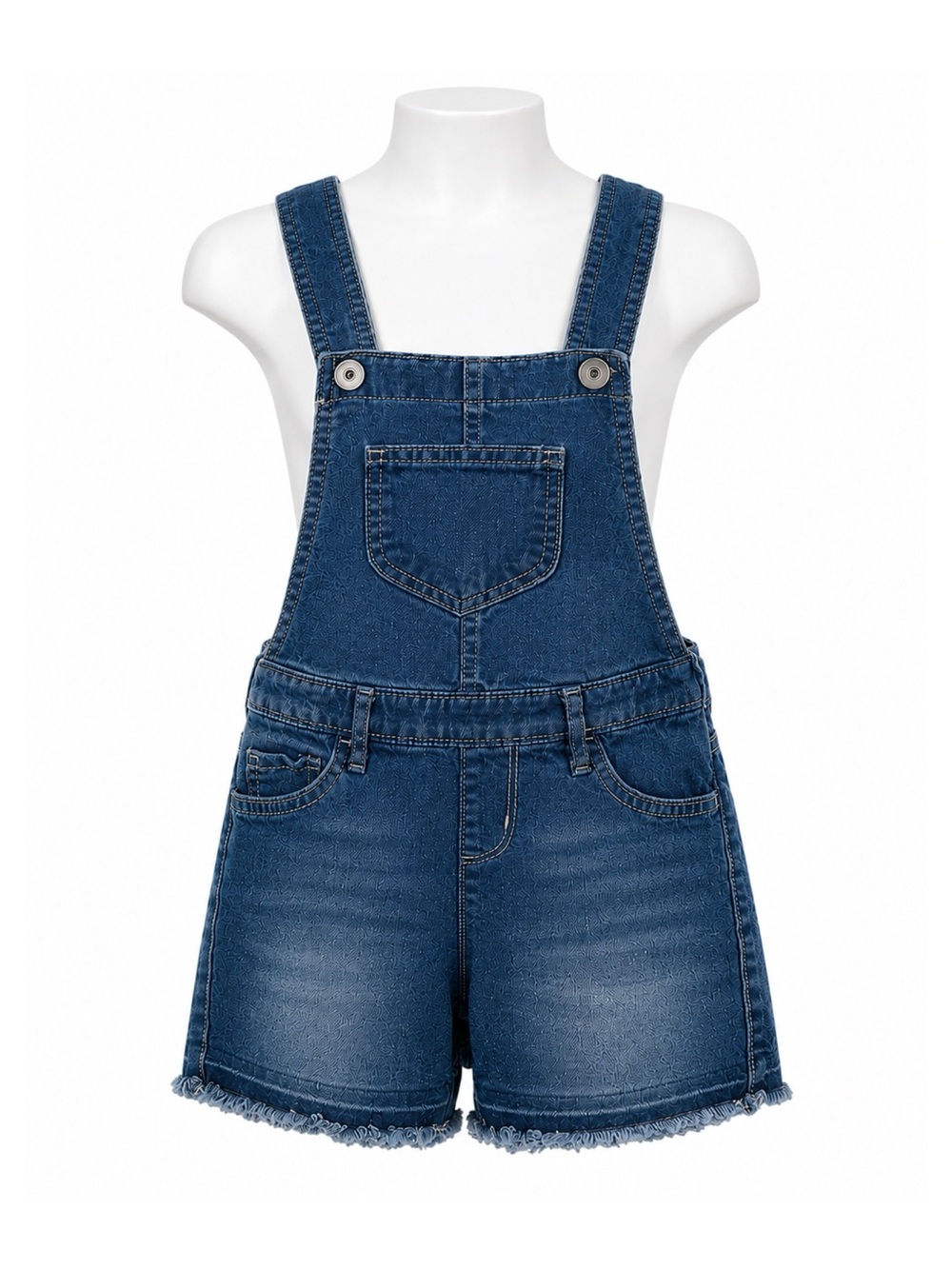 Size‎ 6X/7 The Children’s Place Girls Denim Overall Shorts Frayed Hem
